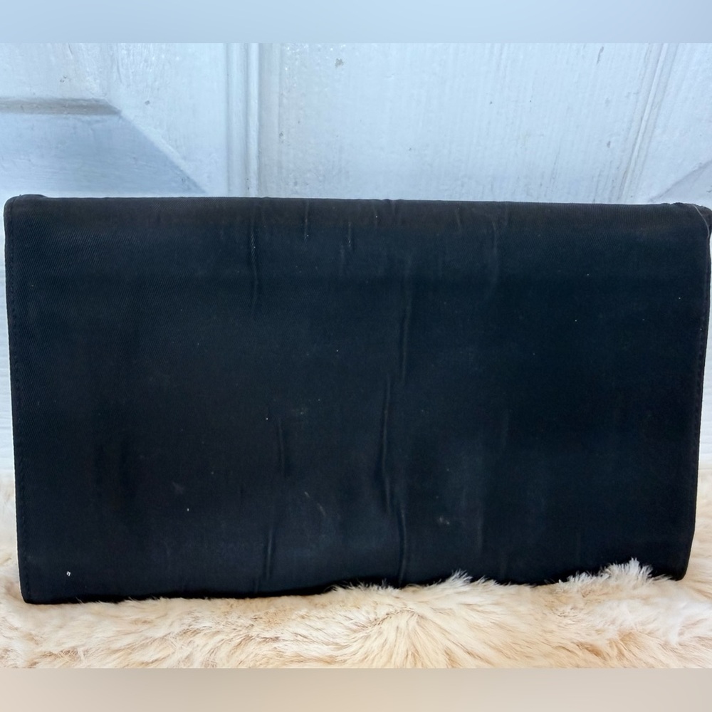 PRADA "TESSUTO" NERO NYLON AND SAFFIANO LEATHER BIFOLD WALLET - Picture 2 of 16